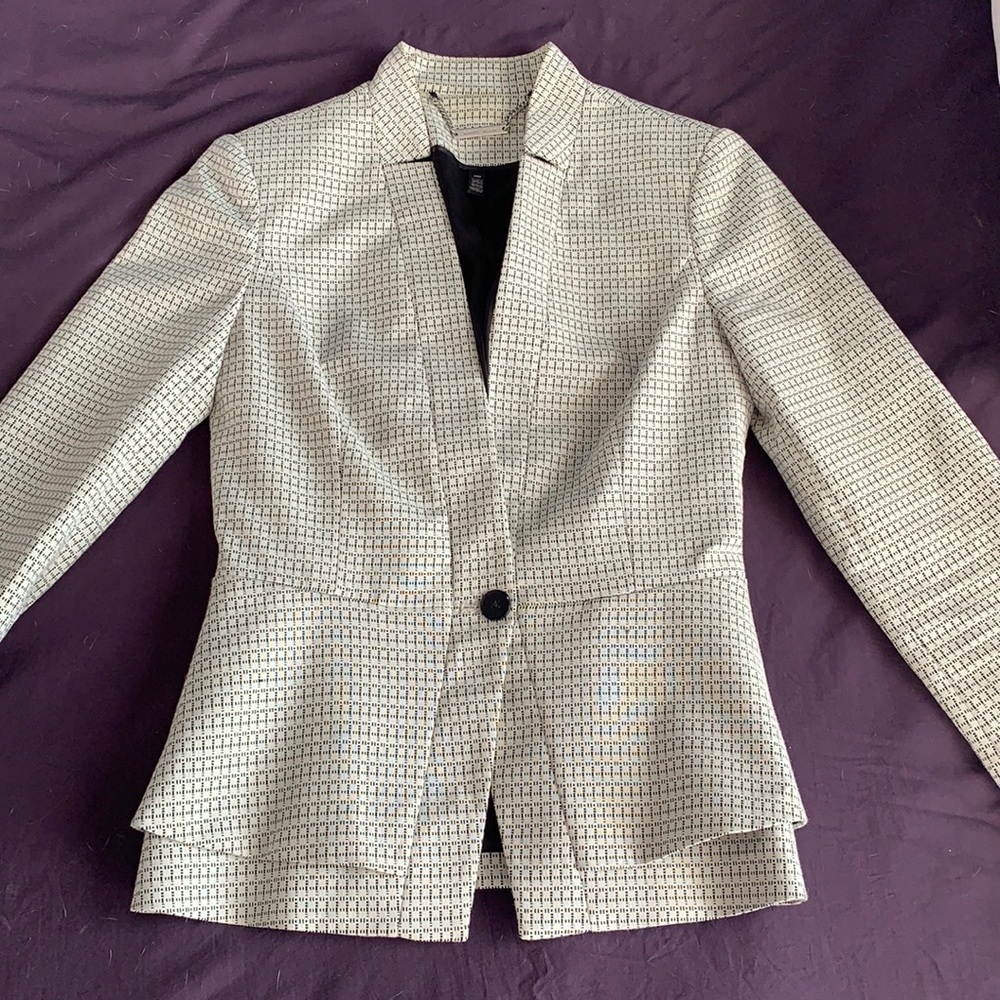 WHBM Patterned Peplum Blazer